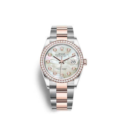 Datejust 36 Oystersteel and Everose gold Ref# 126281RBR-0010