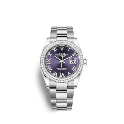 Datejust 36 Oystersteel and white gold Ref# 126284RBR-0014