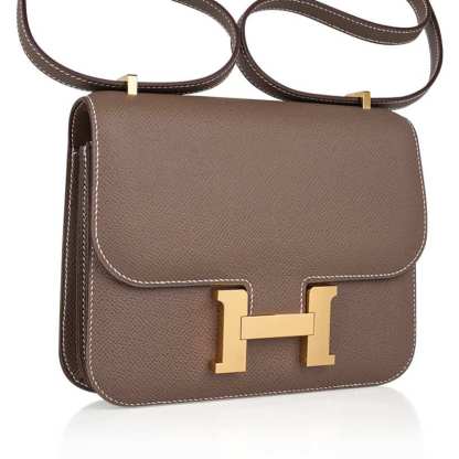 Constance Mini 18 Bag Etoupe Gold Hardware Epsom Leather