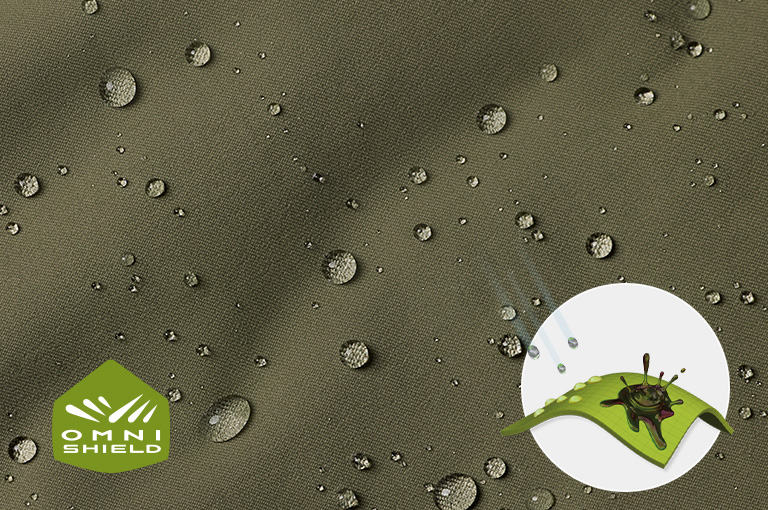 A graphic showing the Omni-Shield tech in action