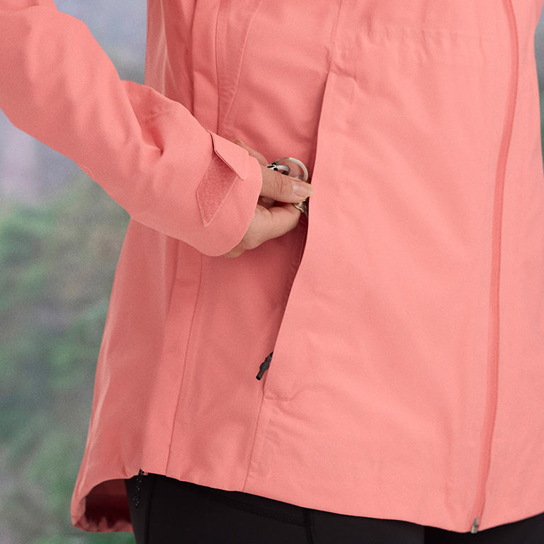 Close-up of the secure zipping pockets