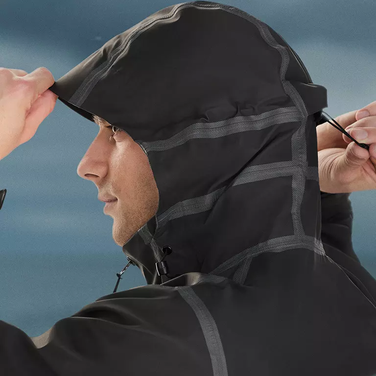 Close-up of the adjustable hood