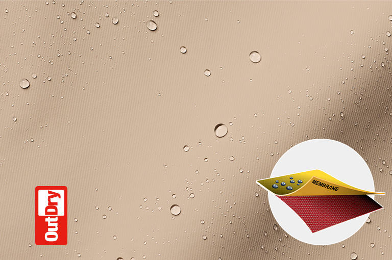 A graphic in the corner showing OutDry Extreme in action