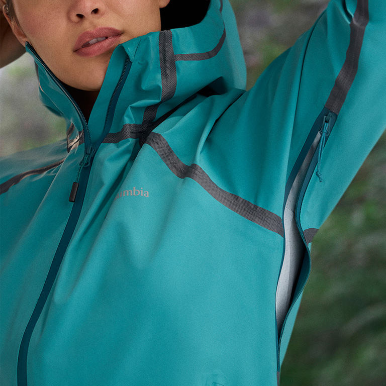 Close-up of the breathable arm vents