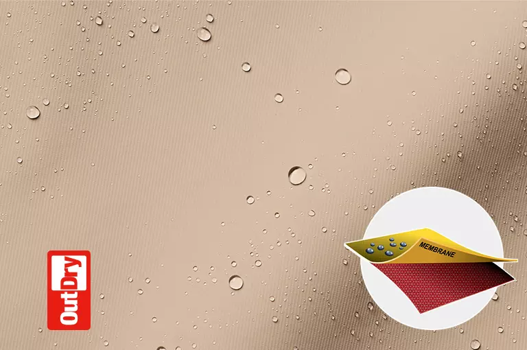 A graphic in the corner showing OutDry Extreme in action