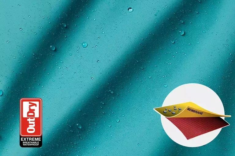 A graphic showing the OutDry Extreme technology in action