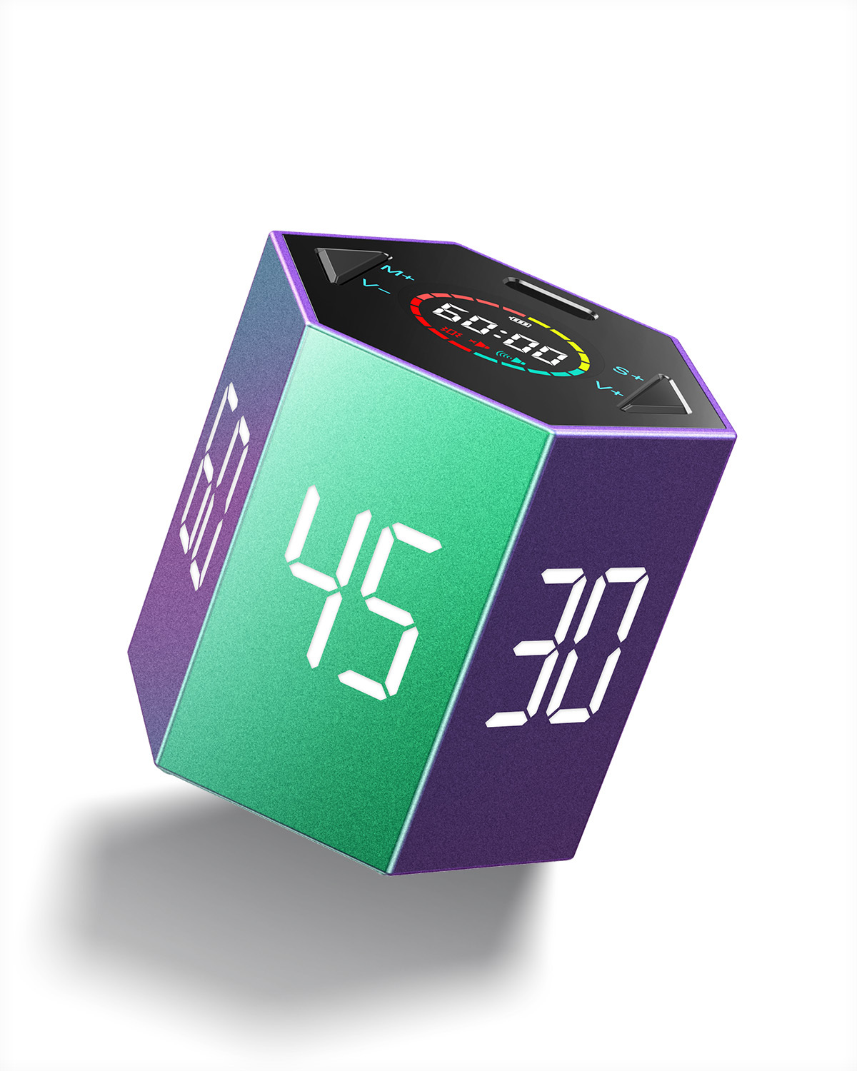 [Copy]Ticktime Pomodoro Timer, Productivity Timer Cube, 5/15/25/30/45/60 Min Presets, Custom Countdown & Stopwatch 1s–99m59s, Sound/Vibration/Silent, Magnetic, Rechargeable, for ADHD Study Work, Violet