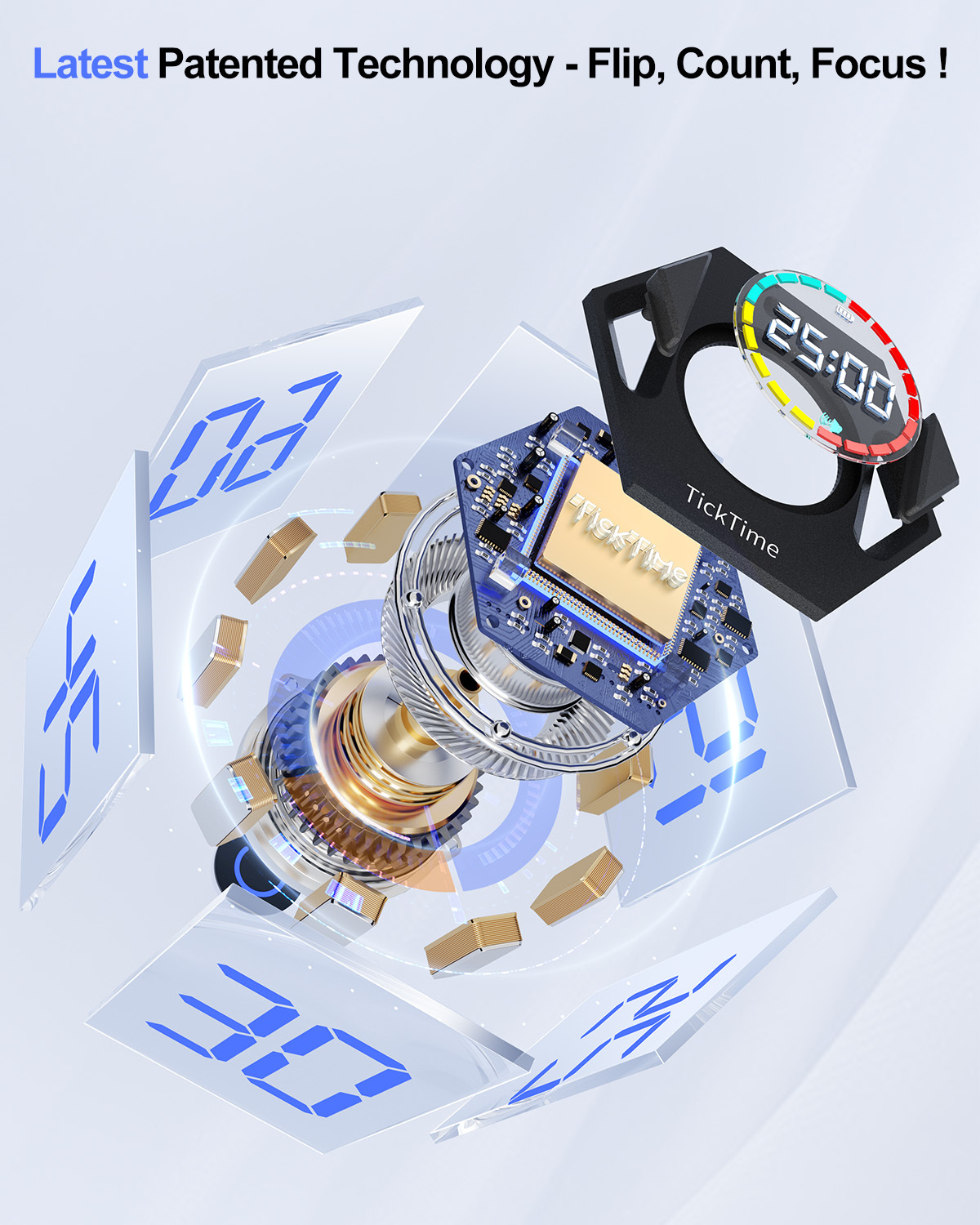 [Copy]Ticktime Pomodoro Timer, Productivity Timer Cube, 5/15/25/30/45/60 Min Presets, Custom Countdown & Stopwatch 1s–99m59s, Sound/Vibration/Silent, Magnetic, Rechargeable, for ADHD Study Work, Violet