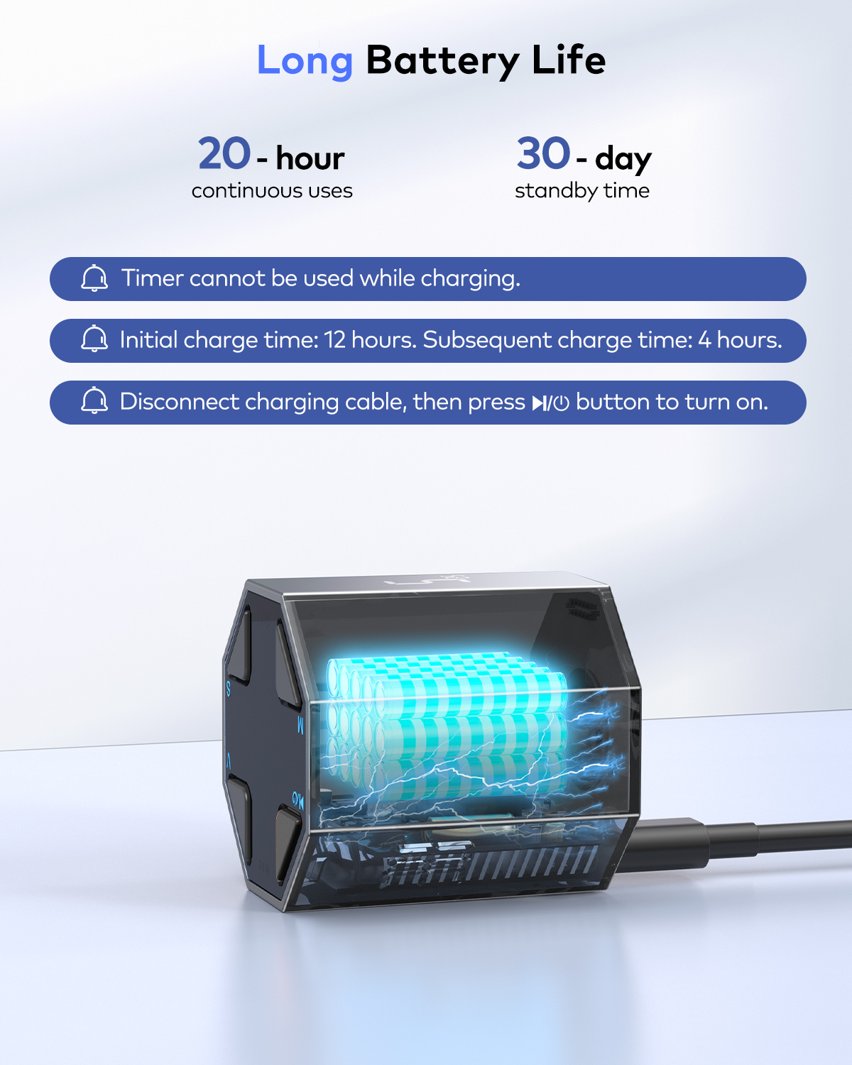 Ticktime Pomodoro Timer, Productivity Timer, Typical & Customizable Pomodoro, Quick-Flip Countdown, 3/5/10/15/30/45/60Min Presets, Stopwatch, Rechargeable, Silent, Sound & Vibration, Magnetic, Black