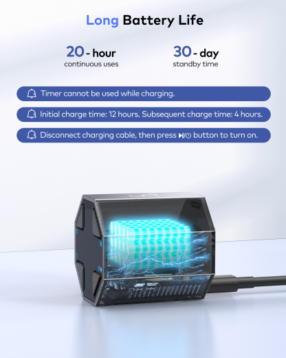 Ticktime Pomodoro Timer, Productivity Timer, Typical & Customizable Pomodoro, Quick-Flip Countdown, 3/5/10/15/30/45/60Min Presets, Stopwatch, Rechargeable, Silent, Sound & Vibration, Magnetic, Black