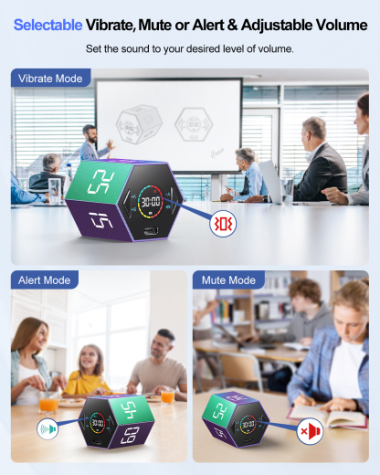 [Copy]Ticktime Pomodoro Timer, Productivity Timer Cube, 5/15/25/30/45/60 Min Presets, Custom Countdown & Stopwatch 1s–99m59s, Sound/Vibration/Silent, Magnetic, Rechargeable, for ADHD Study Work, Violet