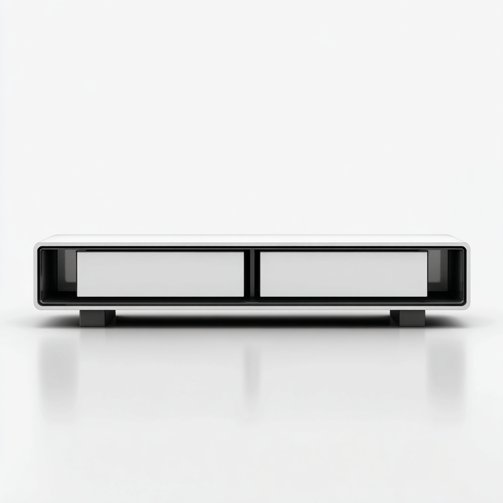 TV-Schrank Holzwerkstoff Weiß/Schwarz 160x40x42 cm - Modernes Design mit Schubladen und offenen Seiten-Warmthist