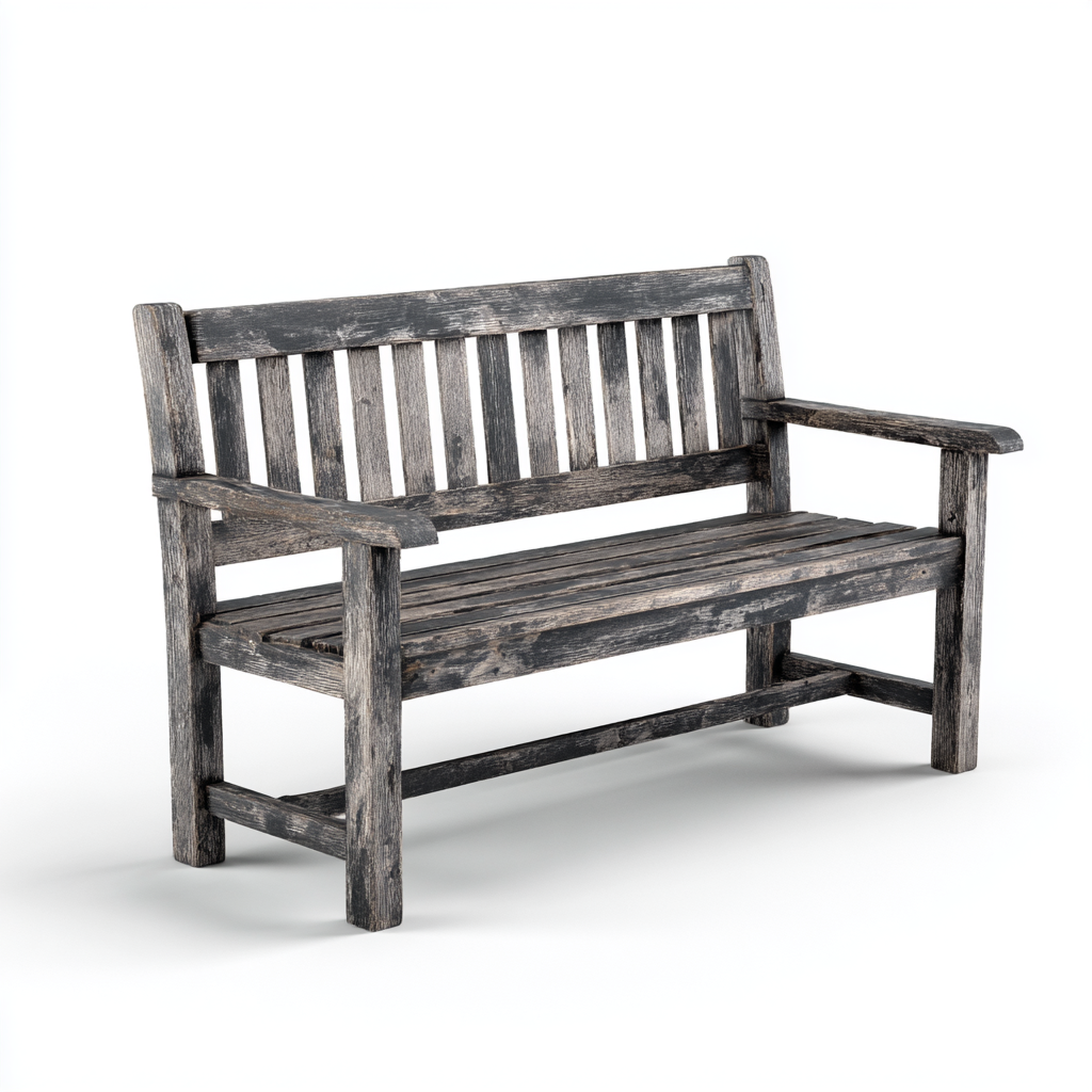 Gartenbank Massivholz Vintage Grau 145x63x88 cm - Antikes Latten-Design - Outdoor Sitzbank