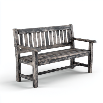 Gartenbank Massivholz Vintage Grau 145x63x88 cm - Antikes Latten-Design - Outdoor Sitzbank