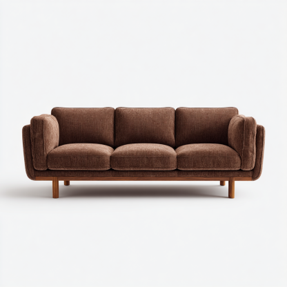 Dreisitzer Sofa - Stoffbezug Braun - 210x90x85 cm - Moderner Komfort