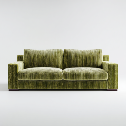 Dreisitzer Sofa Cordstoff 220x95x82 cm - Olivgrün - Modernes Design mit klaren Linien