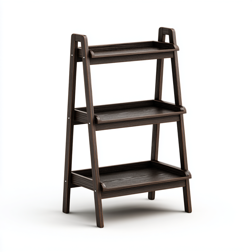 Pflanzenregal Holz 3 Ebenen 45x35x90 cm - Dunkelbraun - Skandinavisches Design