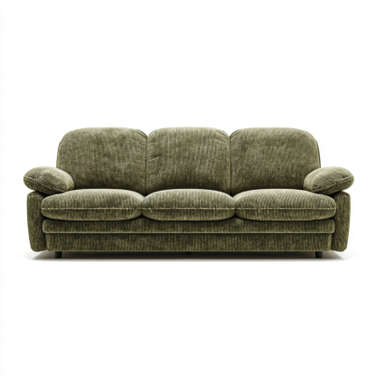 Dreisitzer Sofa Cordstoff 215x95x90 cm - Olivgrün - Komfort-Design mit gepolsterten Armlehnen-Warmthist