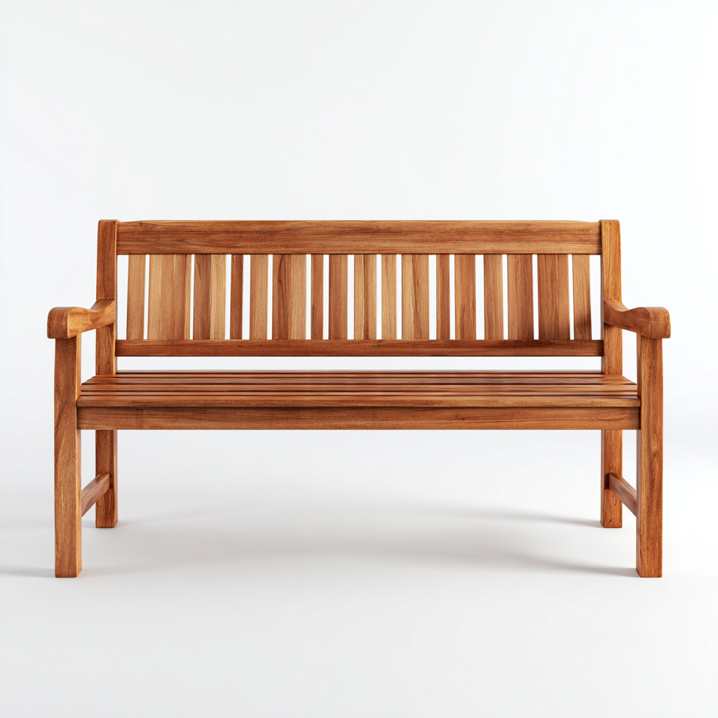 Gartenbank Teakholz Mittelbraun 140x61x90 cm - Klassisches Latten-Design - Outdoor Sitzbank-Warmthist