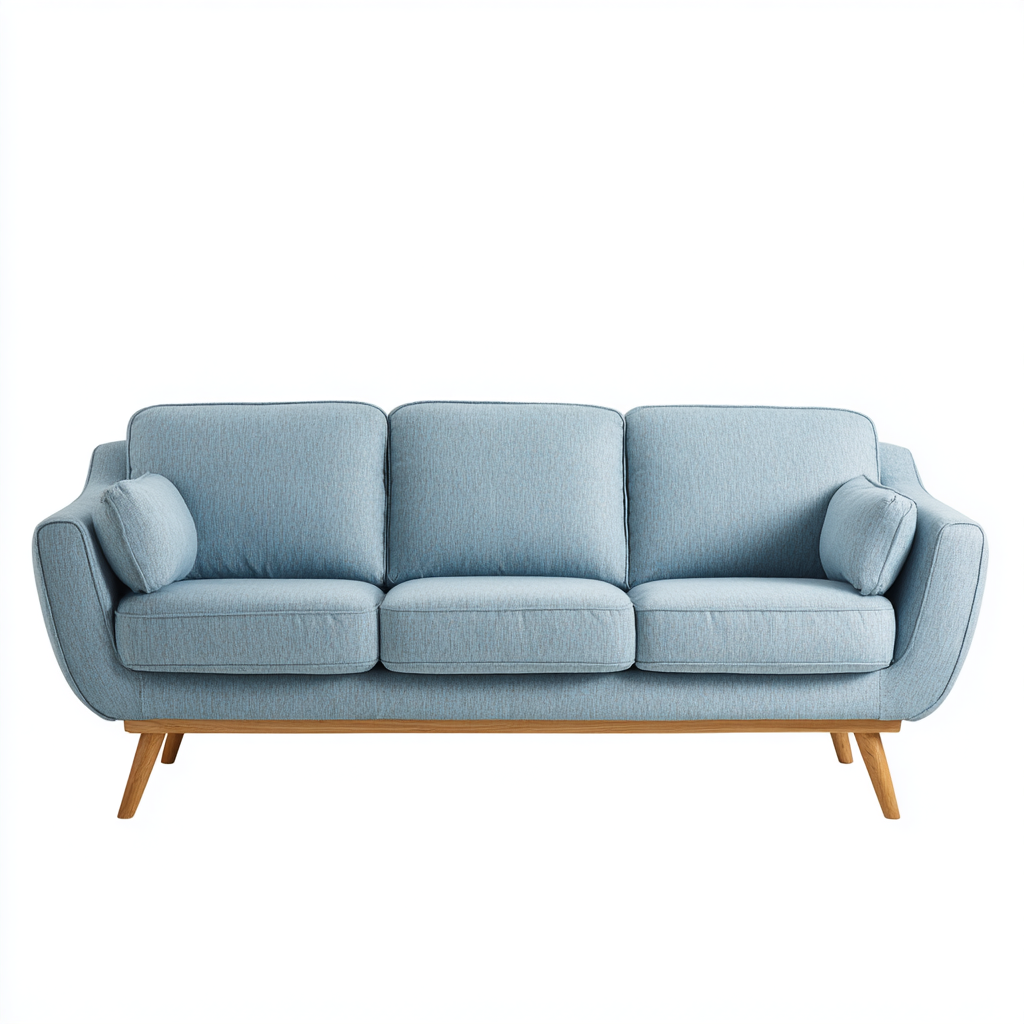 Dreisitzer Sofa Stoffpolsterung 210x88x84 cm - Hellblau - Skandinavisches Design