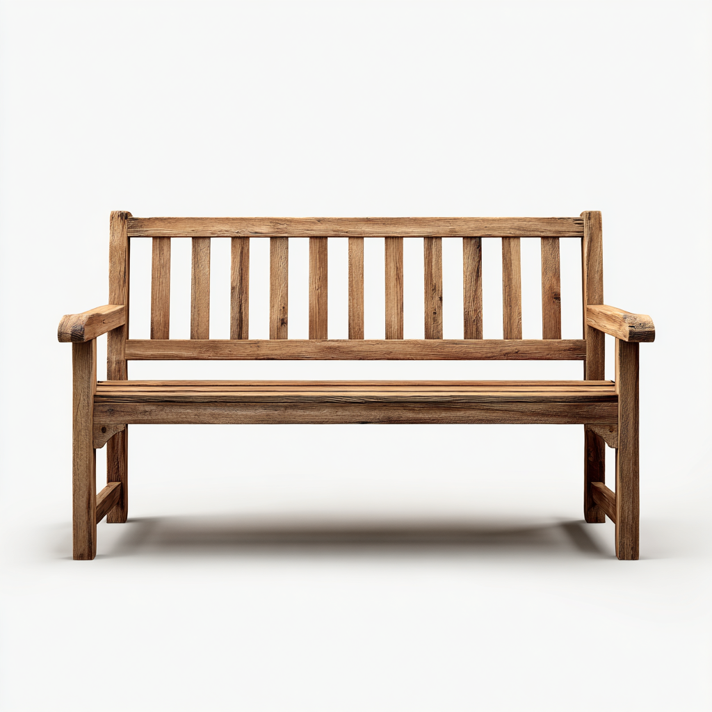 Gartenbank Teakholz Naturbraun 145x63x89 cm - Klassisches Latten-Design - Outdoor Sitzbank