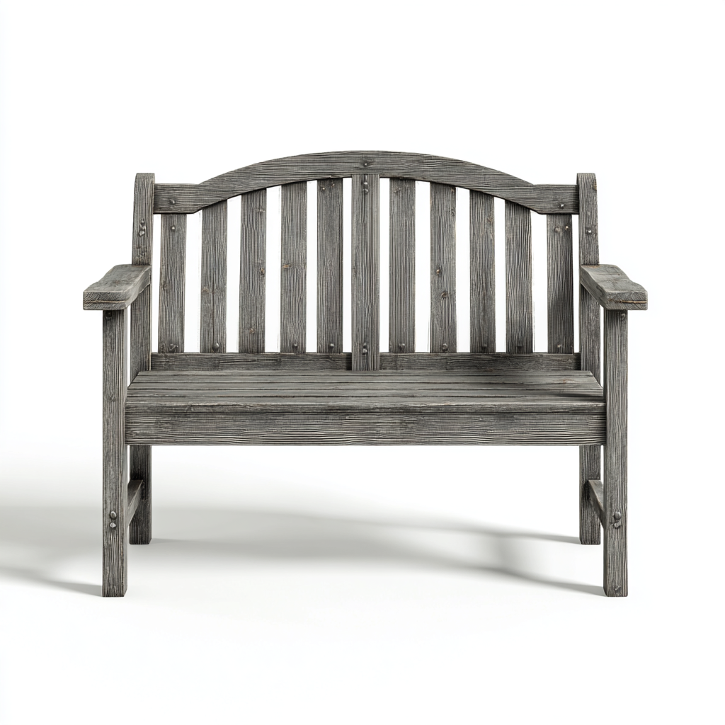 Gartenbank Massivholz Grau 120x60x85 cm - Rustikales Design - Outdoor Sitzbank