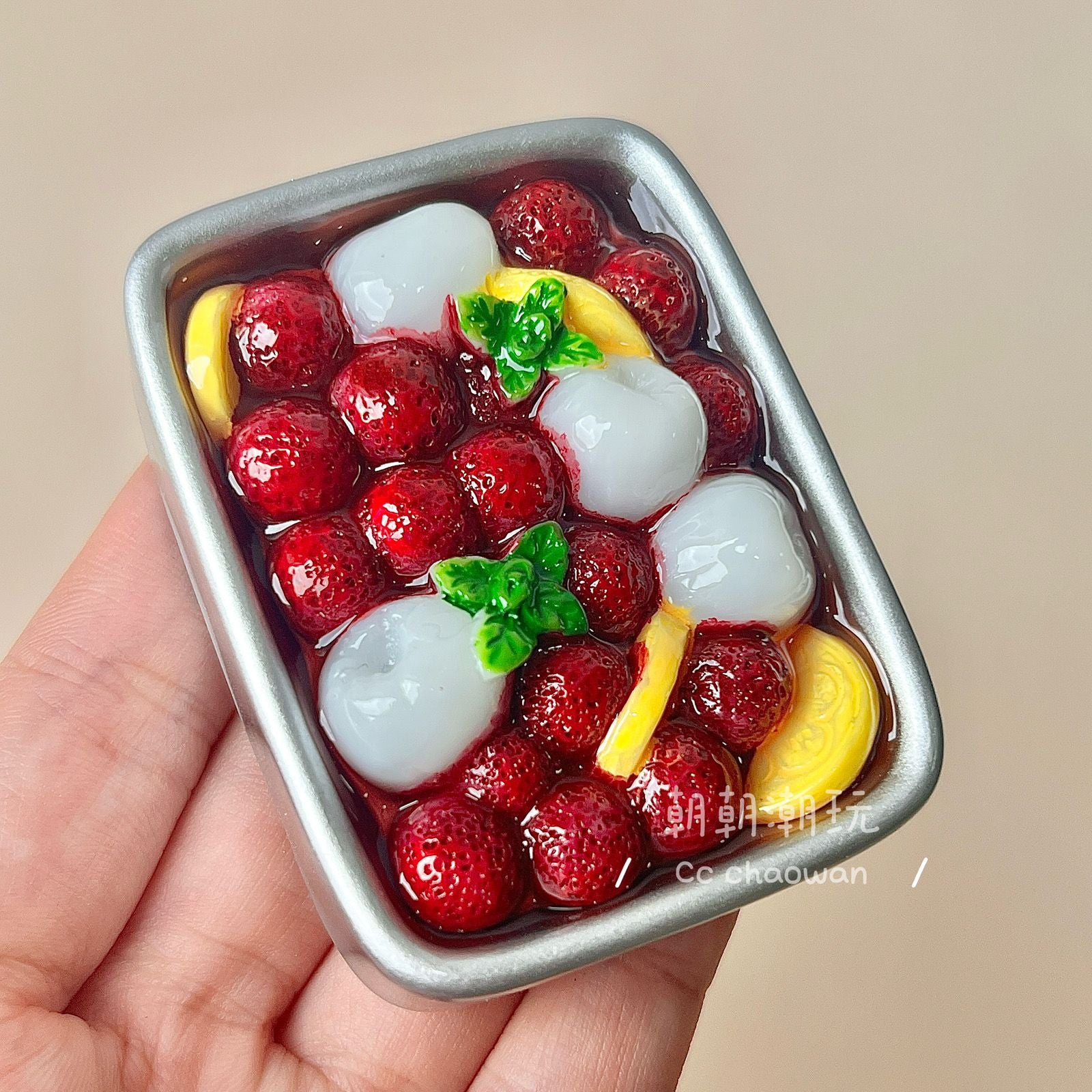 [Buy 5 get 1 free] Iced series refrigerator sticker fruit simulation food game food game 3D three-dimensional resin magnetic sticker