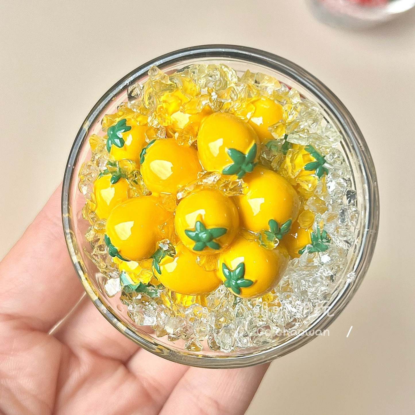 [Buy 5 get 1 free] Iced series refrigerator sticker fruit simulation food game food game 3D three-dimensional resin magnetic sticker