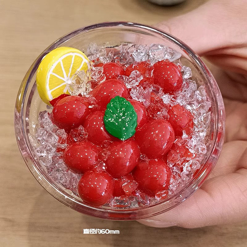 [Buy 5 get 1 free] Iced series refrigerator sticker fruit simulation food game food game 3D three-dimensional resin magnetic sticker