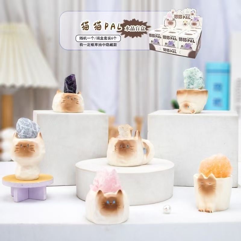 New cat PAL crystal ornament kitten doll bedroom diffuser stone office desktop ornament girls gift