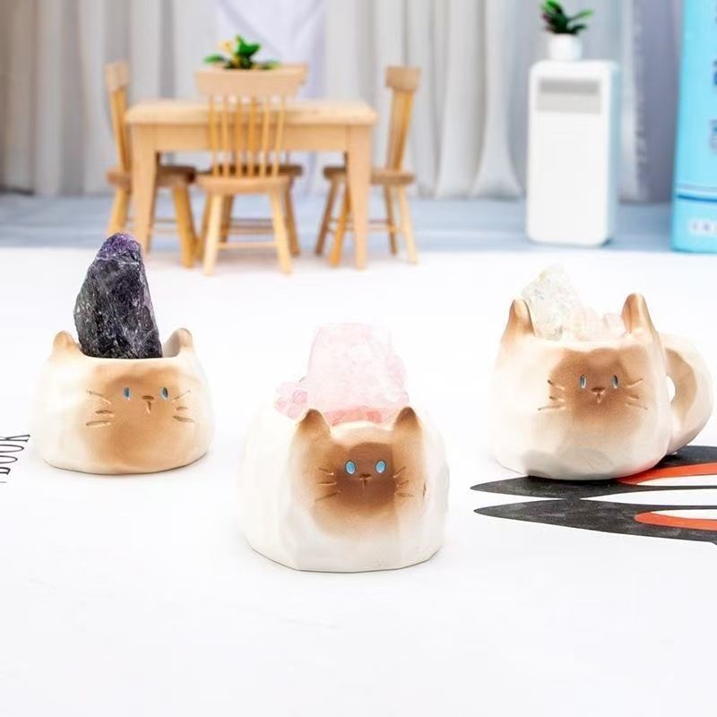 New cat PAL crystal ornament kitten doll bedroom diffuser stone office desktop ornament girls gift