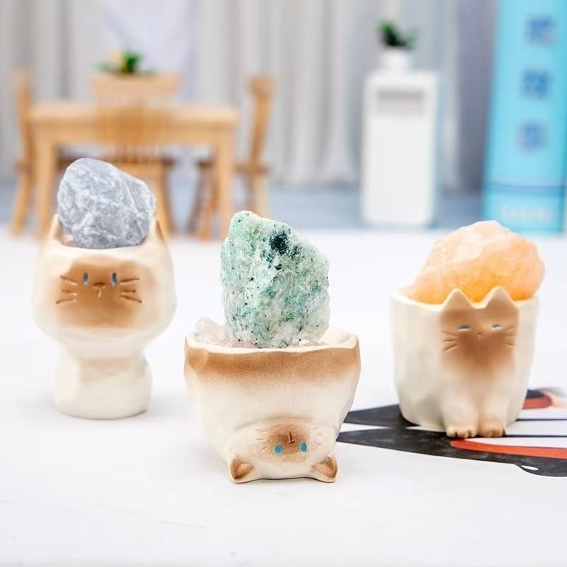 New cat PAL crystal ornament kitten doll bedroom diffuser stone office desktop ornament girls gift