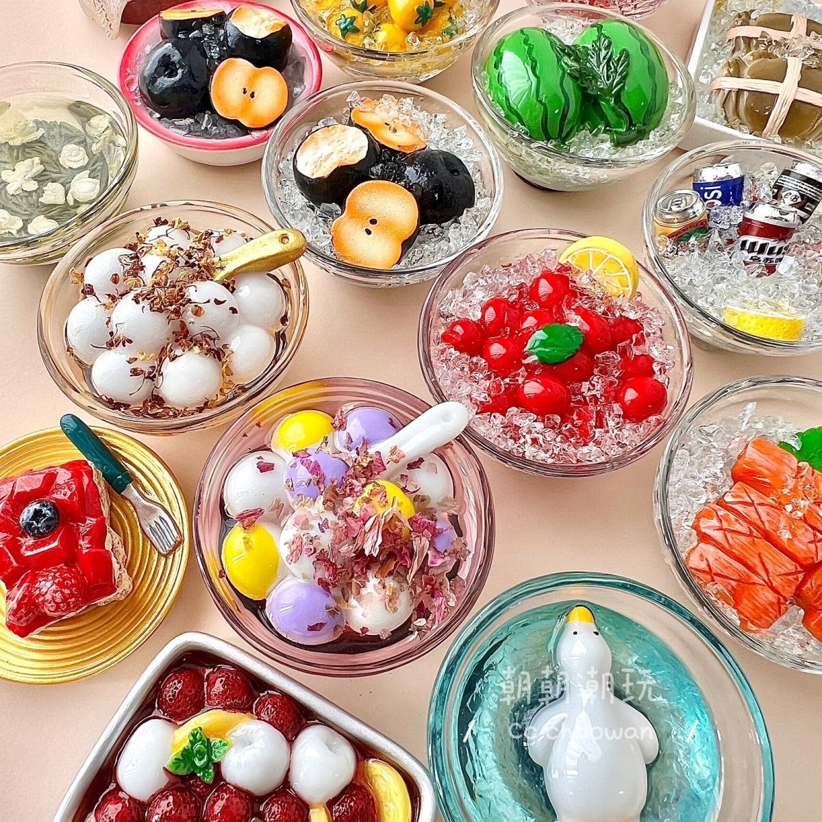 [Buy 5 get 1 free] Iced series refrigerator sticker fruit simulation food game food game 3D three-dimensional resin magnetic sticker