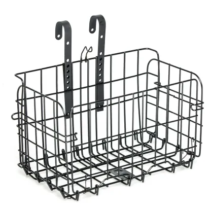Plogco Bike Baskets Black Metal Detachable