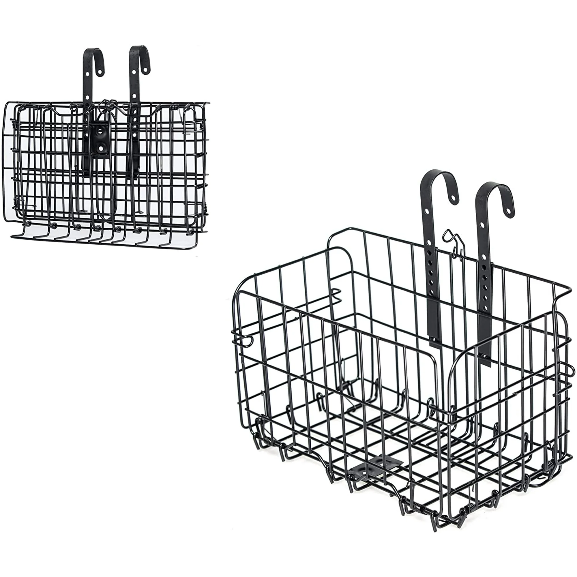 Plogco Bike Baskets Black Metal Detachable