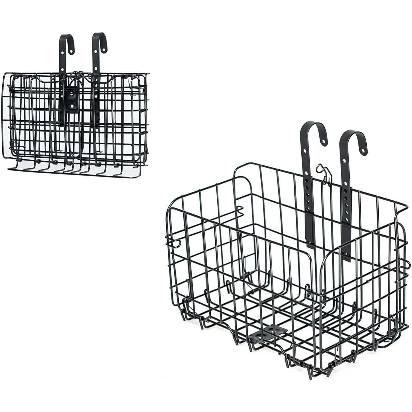 Plogco Bike Baskets Black Metal Detachable