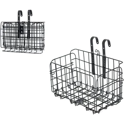 Plogco Bike Baskets Black Metal Detachable