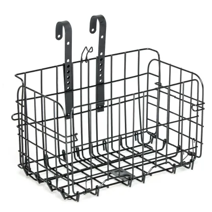 Plogco Bike Baskets Black Metal Detachable