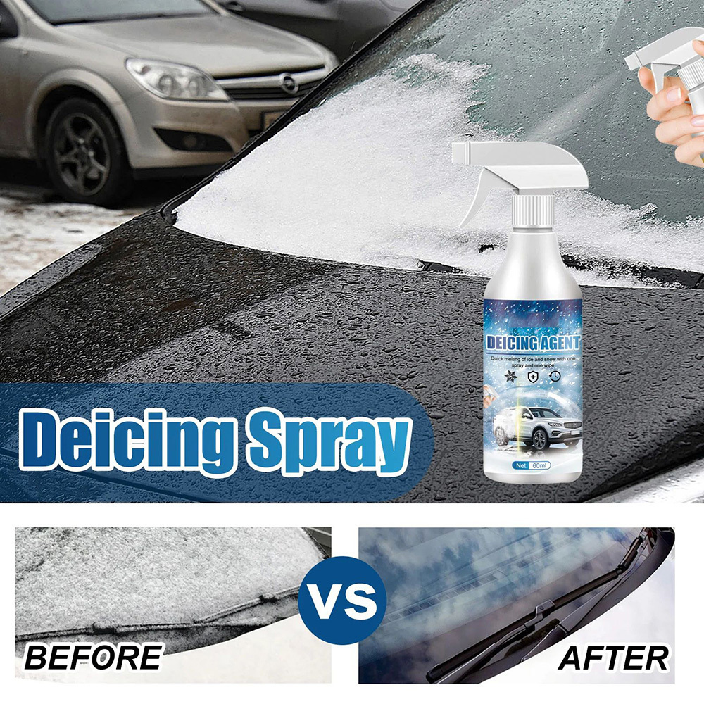 ❄Fast-Acting Car Windshield De-Icer Spray Road Anti Slip Instant Ice Snow Melter for Winter Prevents Frost Safe for Glass Wipers