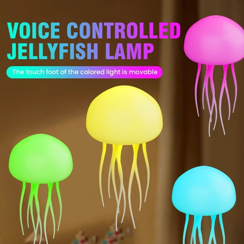 Rechargeable Dynamic Jellyfish LED Lamp, RGB Gradient, Voice Control, Hanging Indoor Light Table Lamp Decorative light