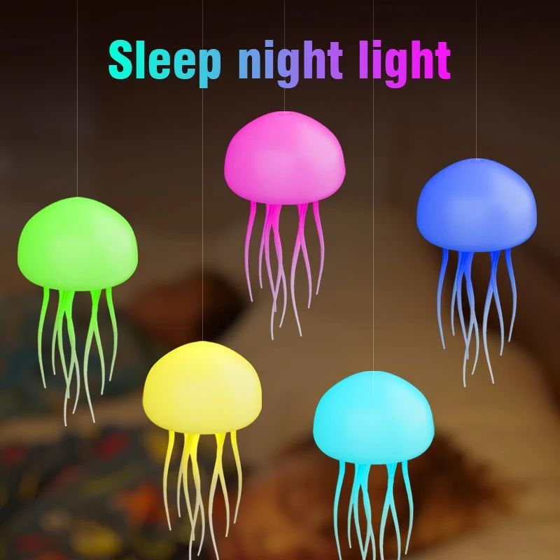 Rechargeable Dynamic Jellyfish LED Lamp, RGB Gradient, Voice Control, Hanging Indoor Light Table Lamp Decorative light