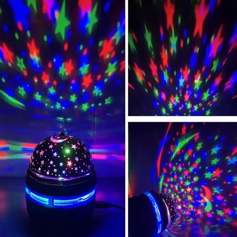 Starry Sky Projector Light Remote Control Rotating Aurora Galaxy LED Spotlight USB Plug-in Magic Ball Stage KTV Atmosphere Decor