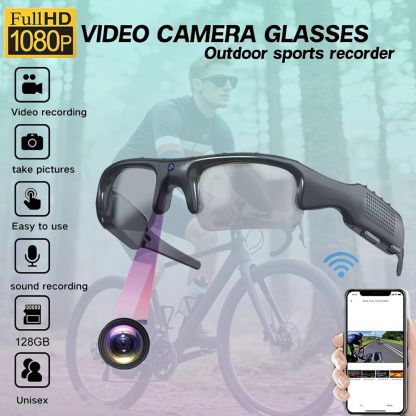 HD 1080P Glasses WIFI Camera Outdoor Bicycle Motorcycle Security Protection Sunglasses Video Camera Polarized Lens Sports Cam
