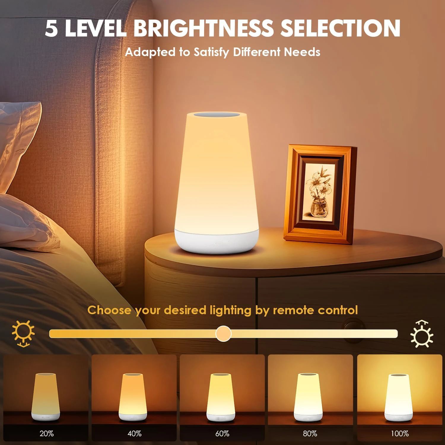 13 Color Changing Night Light RGB Remote Control Touch Dimmable Lamp Portable Table Bedside Lamps USB Rechargeable Night Lamp