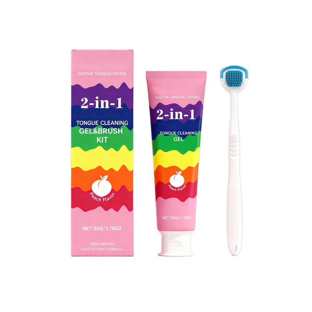 🌿 2-in-1 Tongue Cleaner Kit with Plant Extracts for Instant Fresh Breath