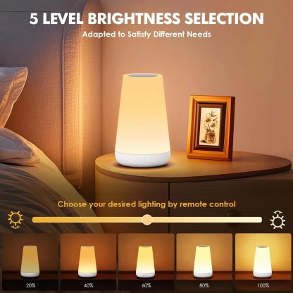 13 Color Changing Night Light RGB Remote Control Touch Dimmable Lamp Portable Table Bedside Lamps USB Rechargeable Night Lamp