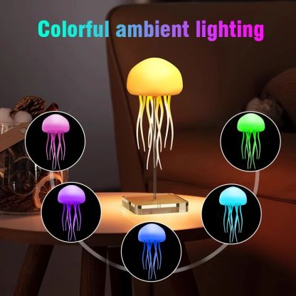 Rechargeable Dynamic Jellyfish LED Lamp, RGB Gradient, Voice Control, Hanging Indoor Light Table Lamp Decorative light