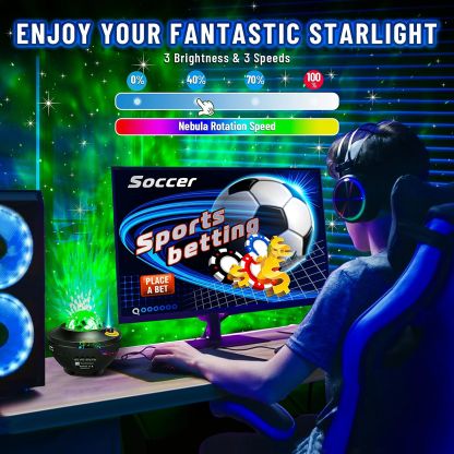 Starry Projector Galaxy Night Light Child Bluetooth USB Music Player Star NightLight Romantic Ocean Projector Night Lamp Gifts