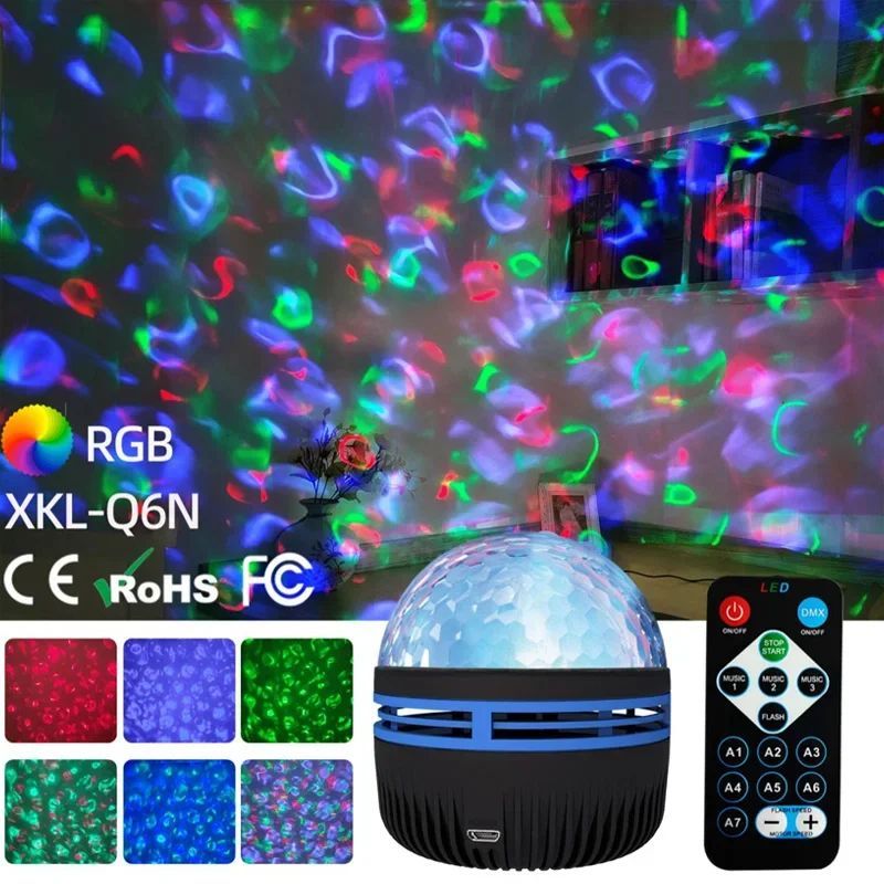 Starry Sky Projector Light Remote Control Rotating Aurora Galaxy LED Spotlight USB Plug-in Magic Ball Stage KTV Atmosphere Decor