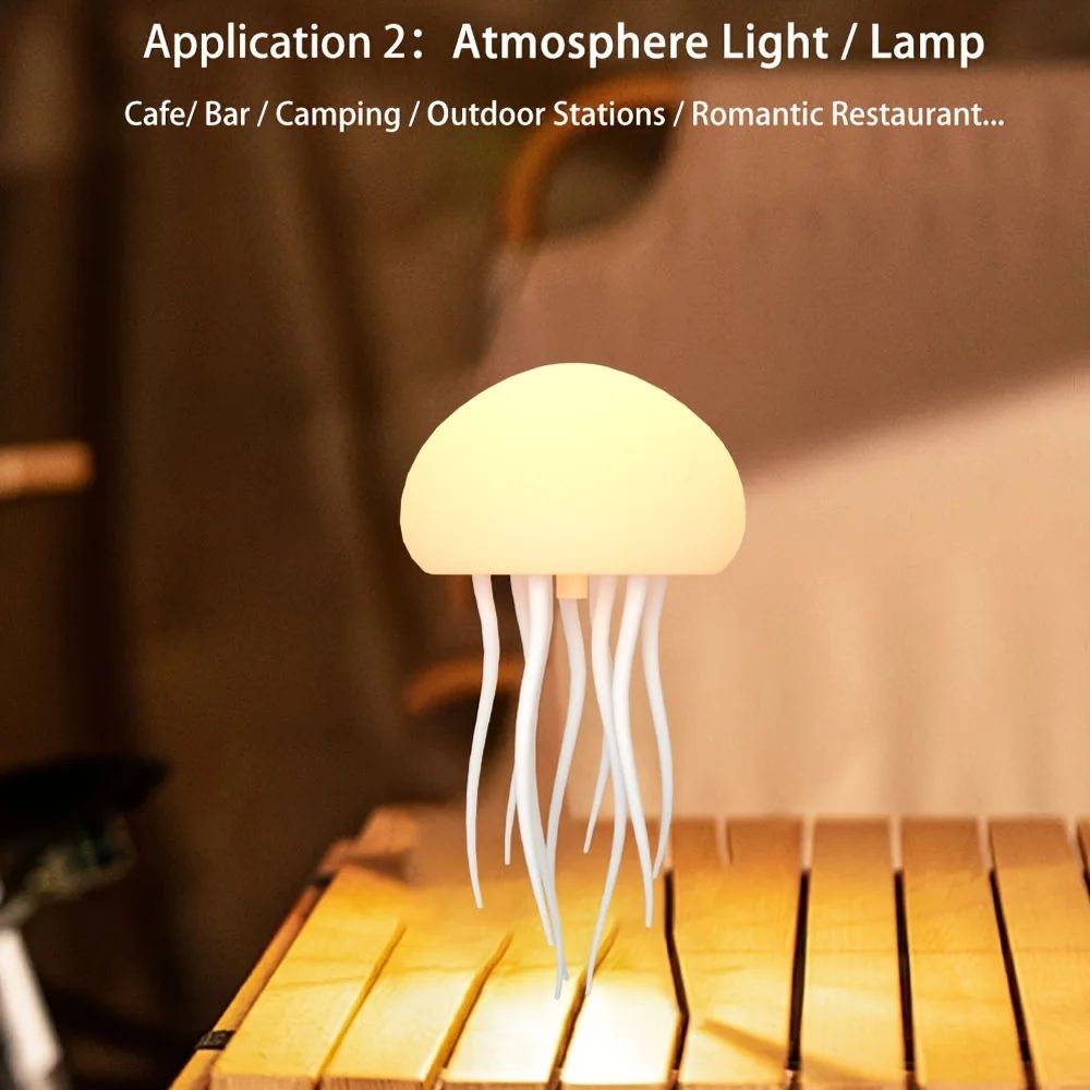 Rechargeable Dynamic Jellyfish LED Lamp, RGB Gradient, Voice Control, Hanging Indoor Light Table Lamp Decorative light